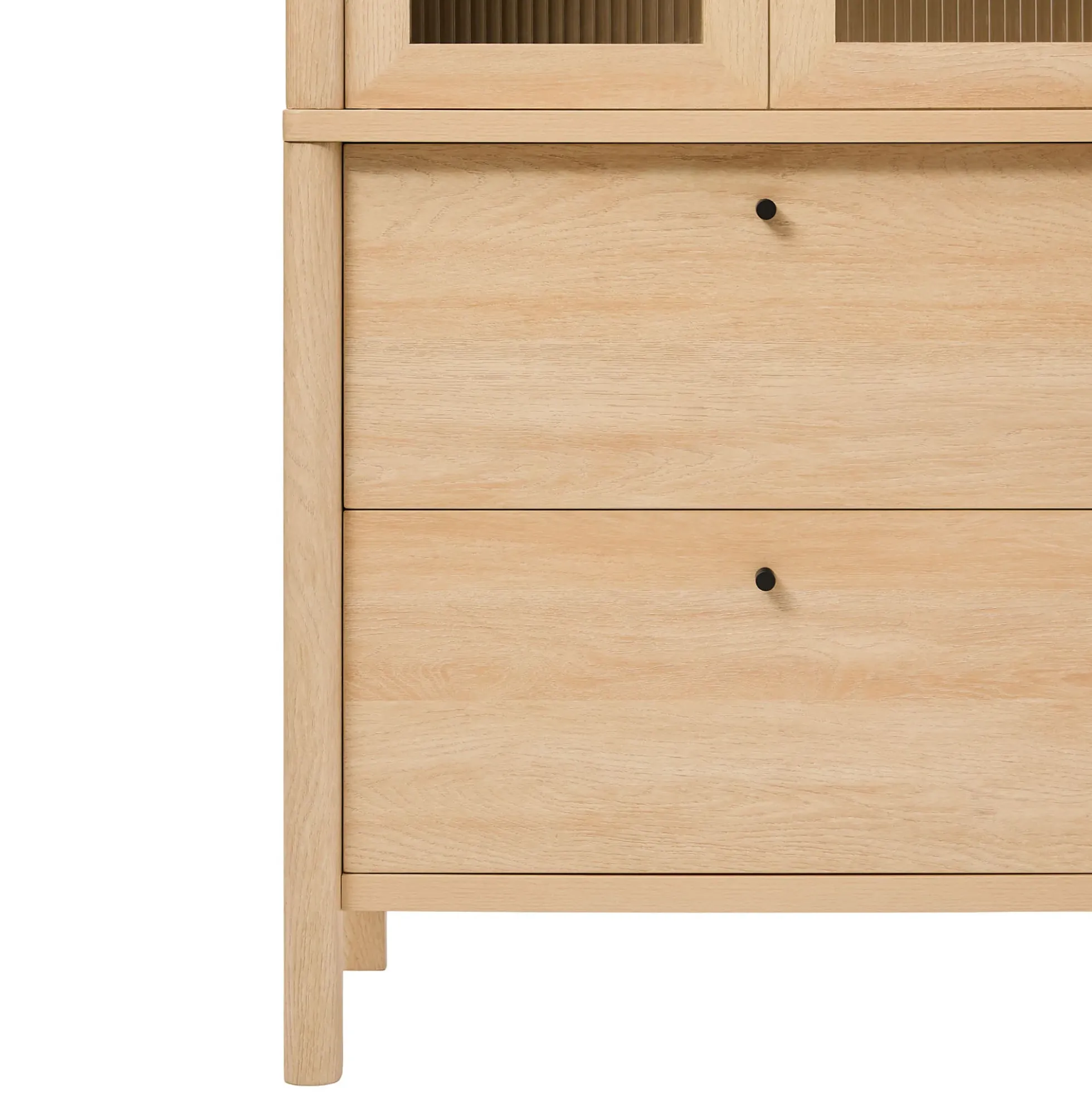 Penelope Modern Fluted Glass Cabinet Bookshelf
