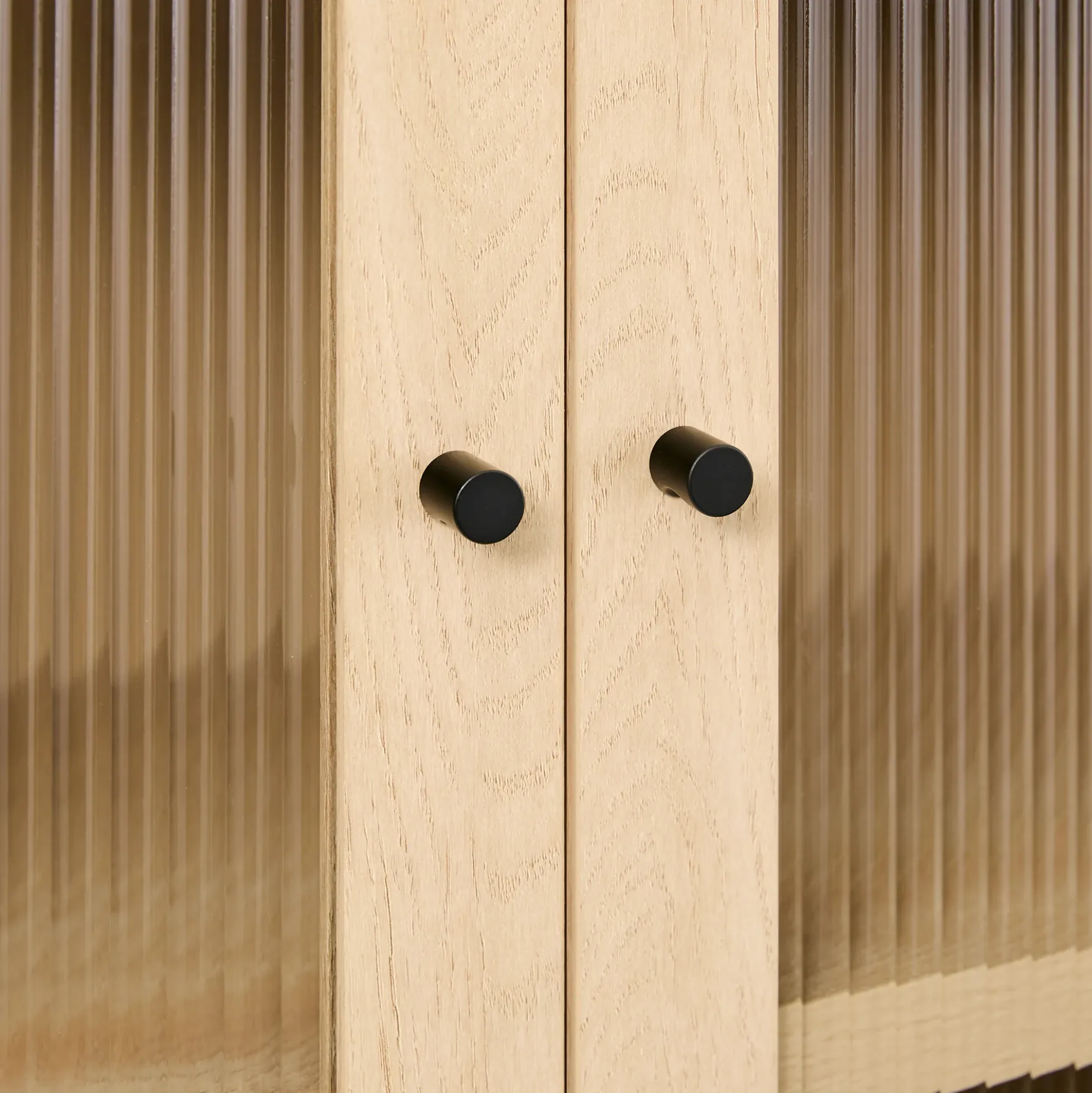 Penelope Modern Fluted Glass Cabinet Bookshelf