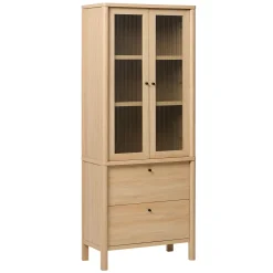 Penelope Modern Fluted Glass Cabinet Bookshelf