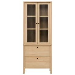 Penelope Modern Fluted Glass Cabinet Bookshelf