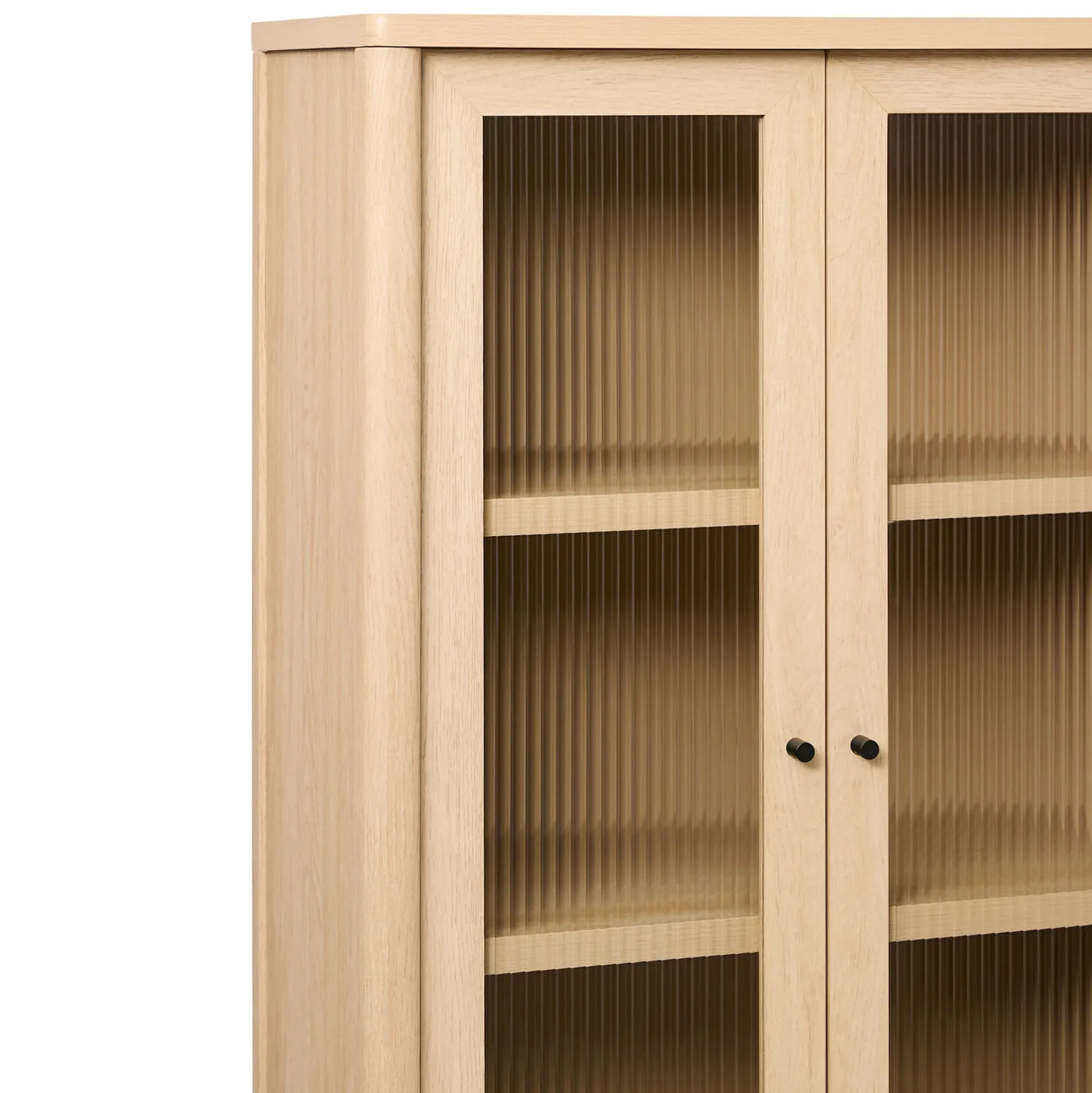 Penelope Modern Fluted Glass Cabinet Bookshelf