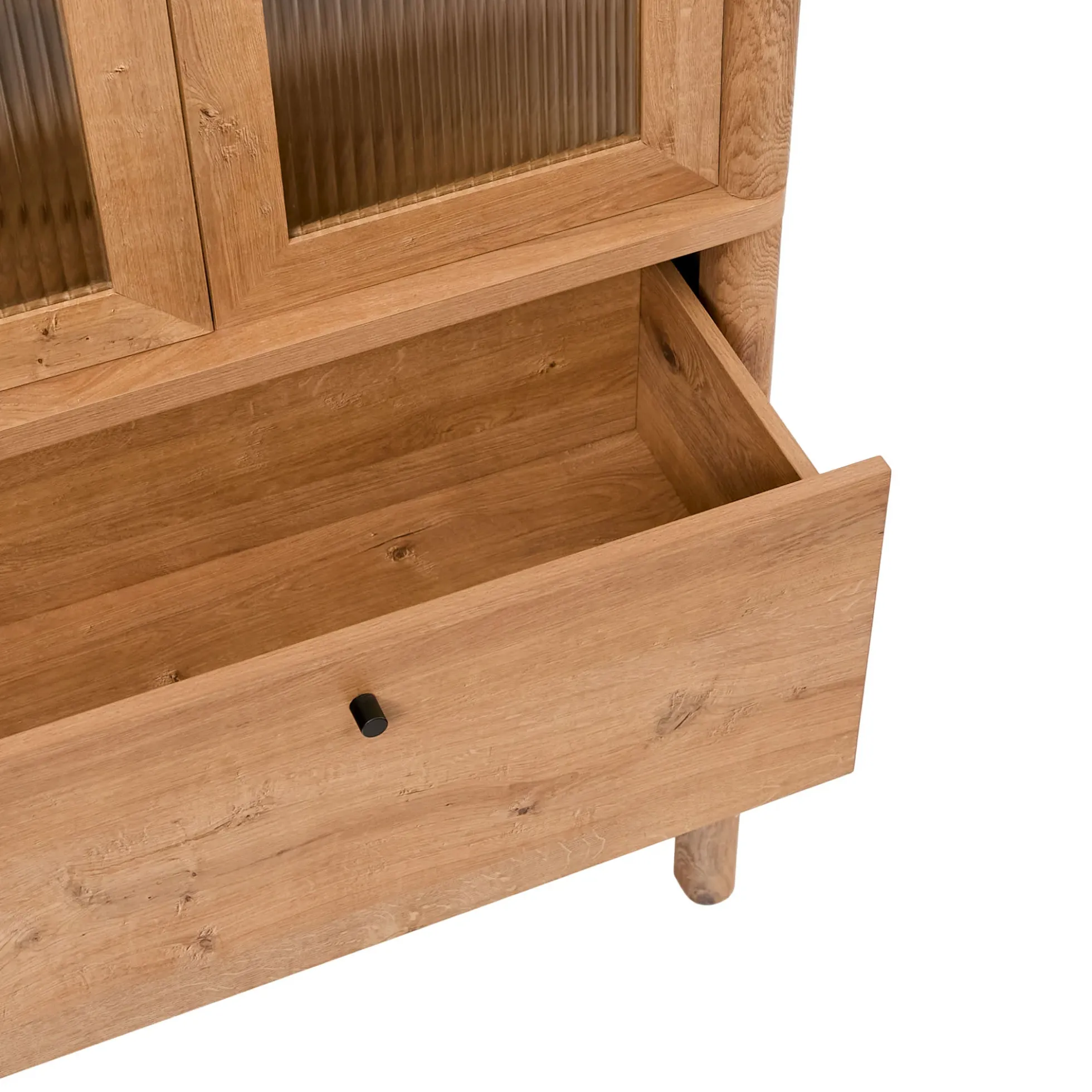 Penelope Modern Fluted Glass Cabinet Bookshelf