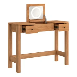 Penelope Modern Wood Makeup Vanity with LED Mirror & Storage