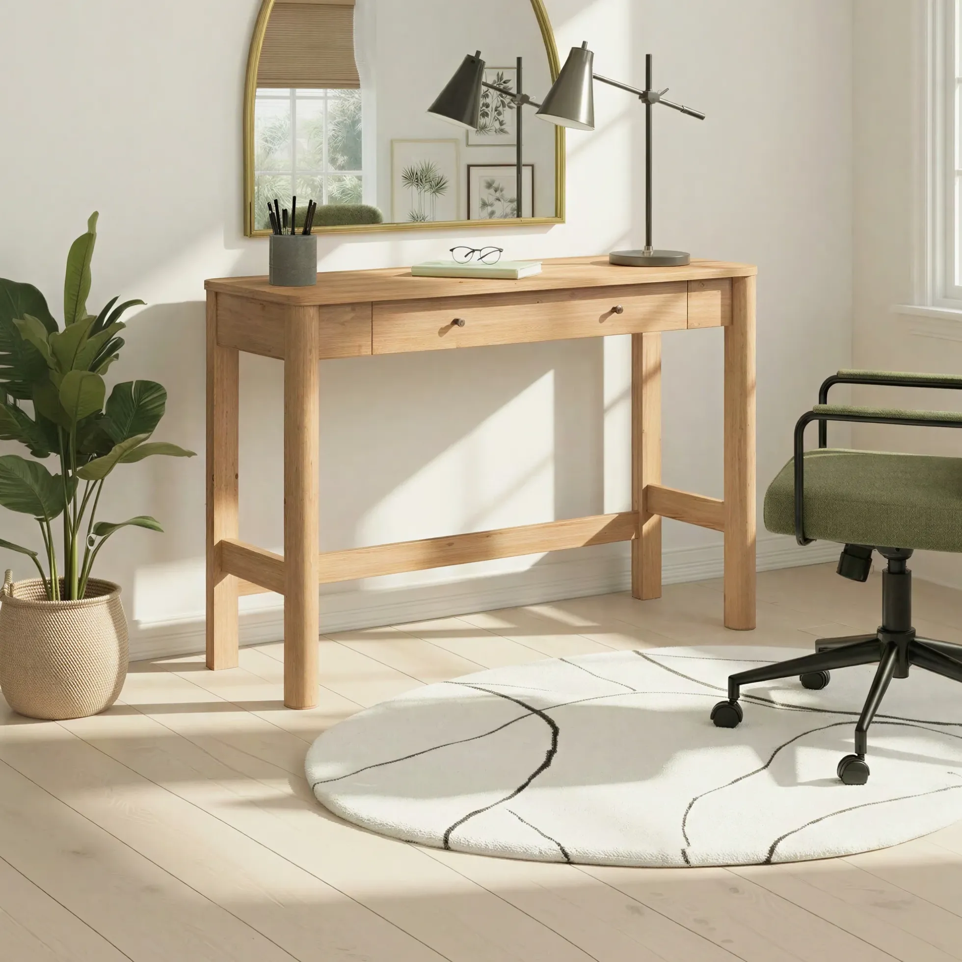 Penelope Modern Writing Desk with Storage
