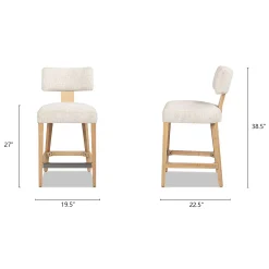 Penny Round Arched Chenille Counter Stool, Set of 2