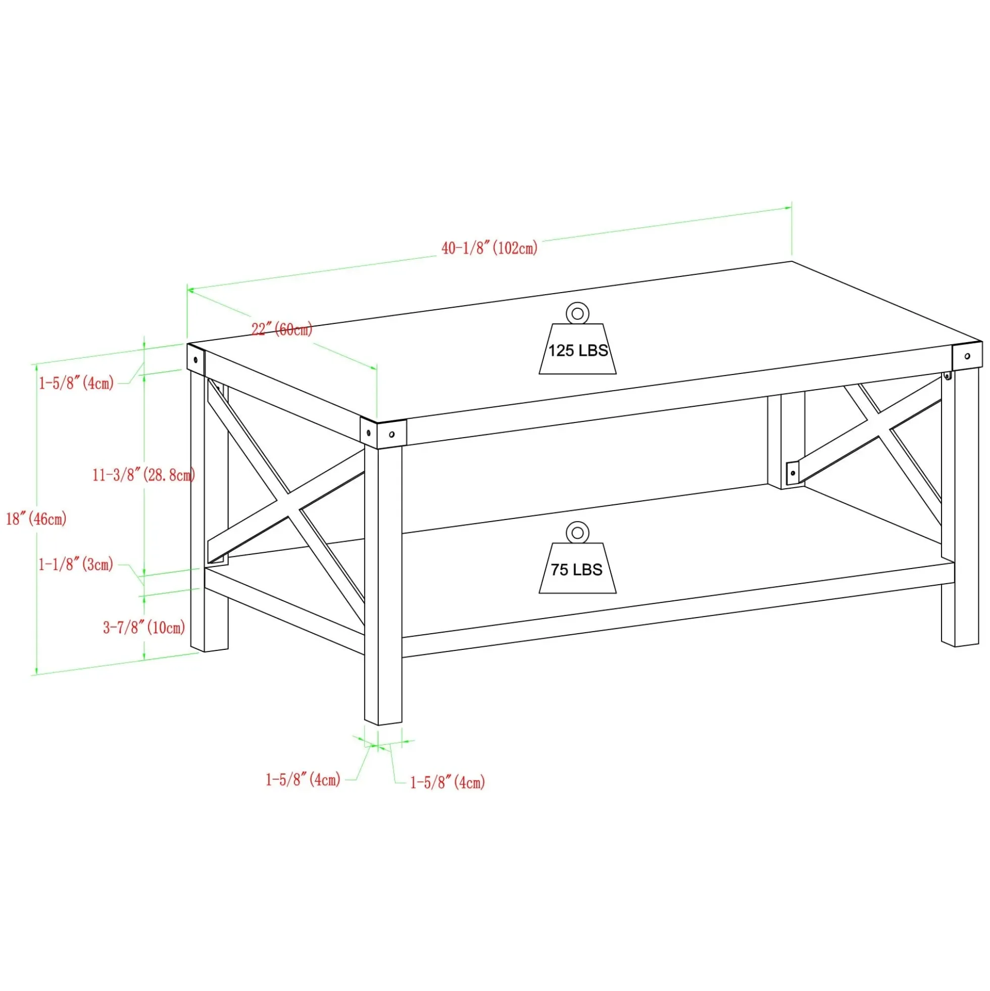 3-Piece Barndoor Accent Table Set