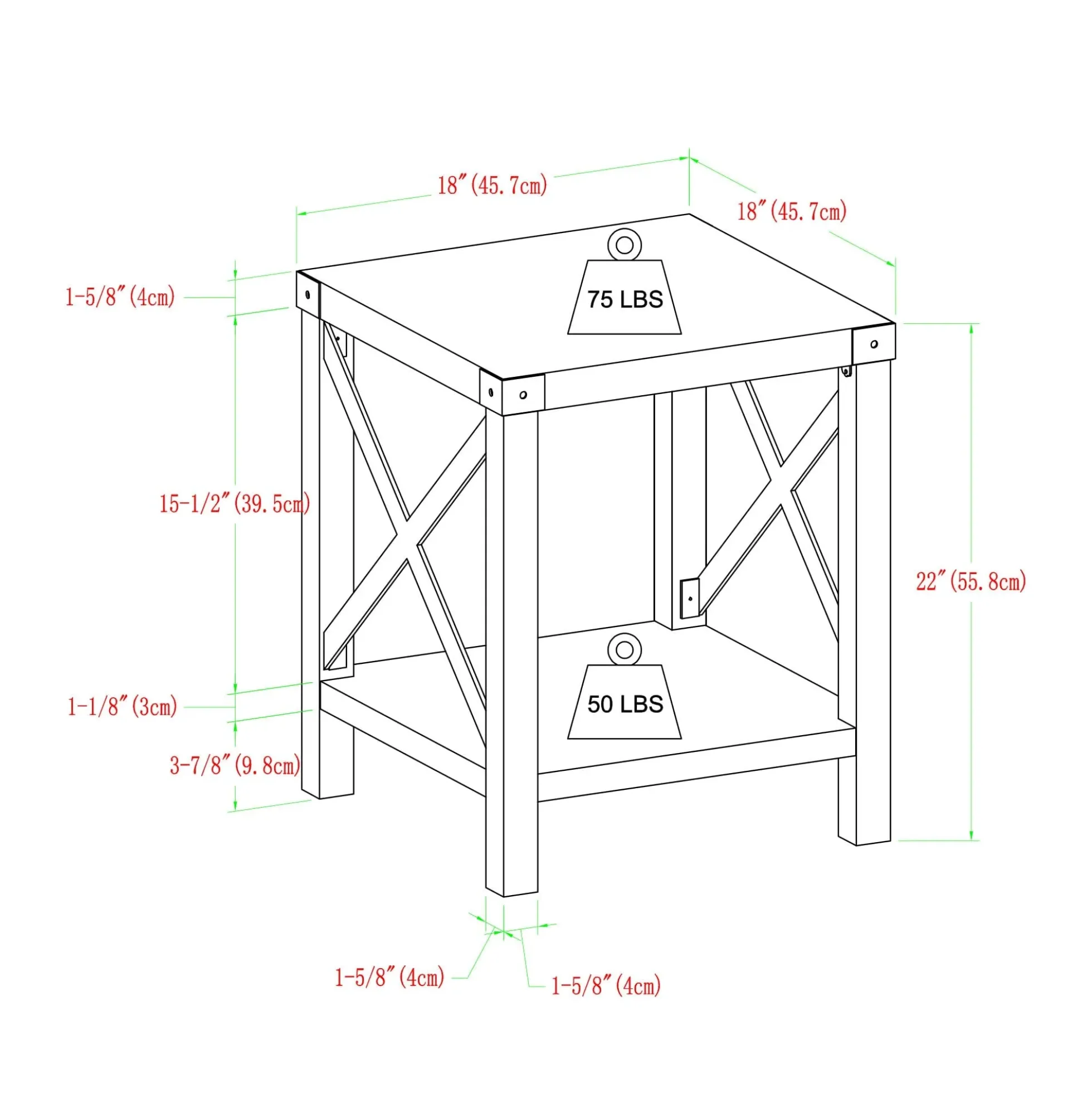 3-Piece Barndoor Accent Table Set