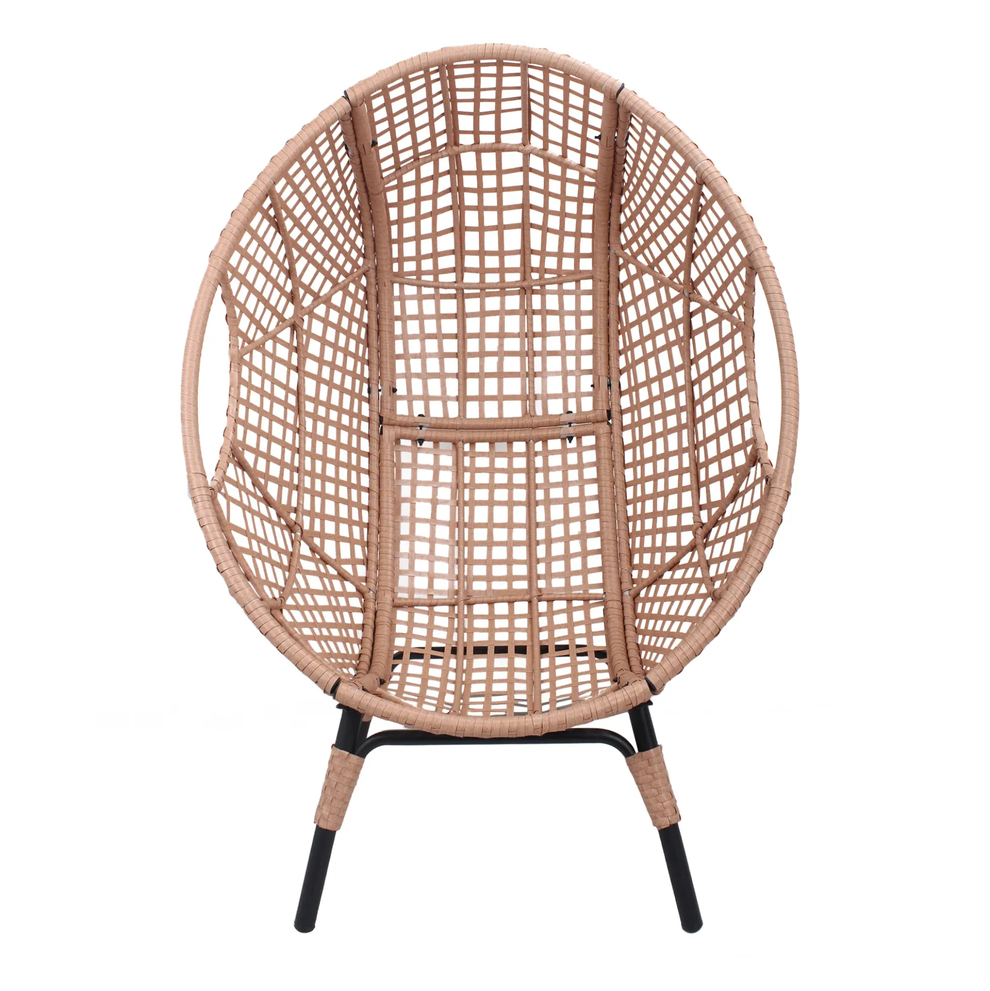Rattan Outdoor Indoor Elegant Arc Back Hanging Egg Chair