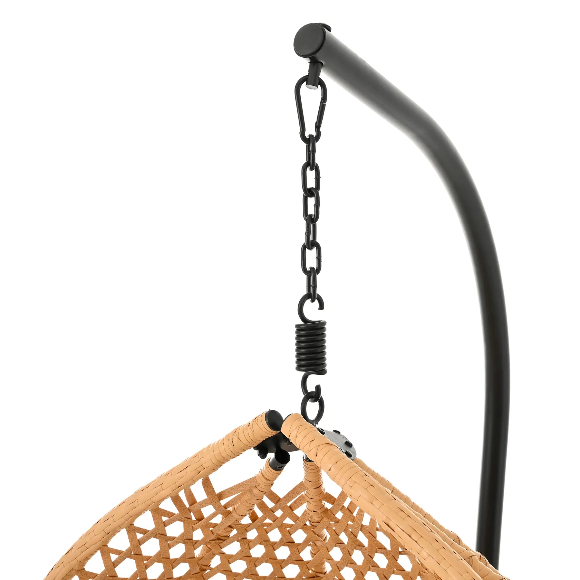Rattan Weaving Hanging Egg Chair with Stand and Soft Removable Cushion