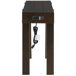 Rustic Minimalist Console Entryway Table with Hidden Drawer and Side Power Outlet
