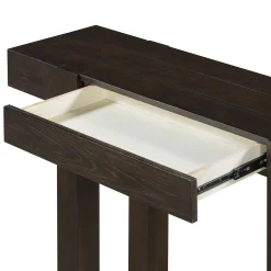 Rustic Minimalist Console Entryway Table with Hidden Drawer and Side Power Outlet