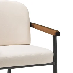 Samantha Modern Curved Wood and Metal Upholstered Dining Chair, Set of 2