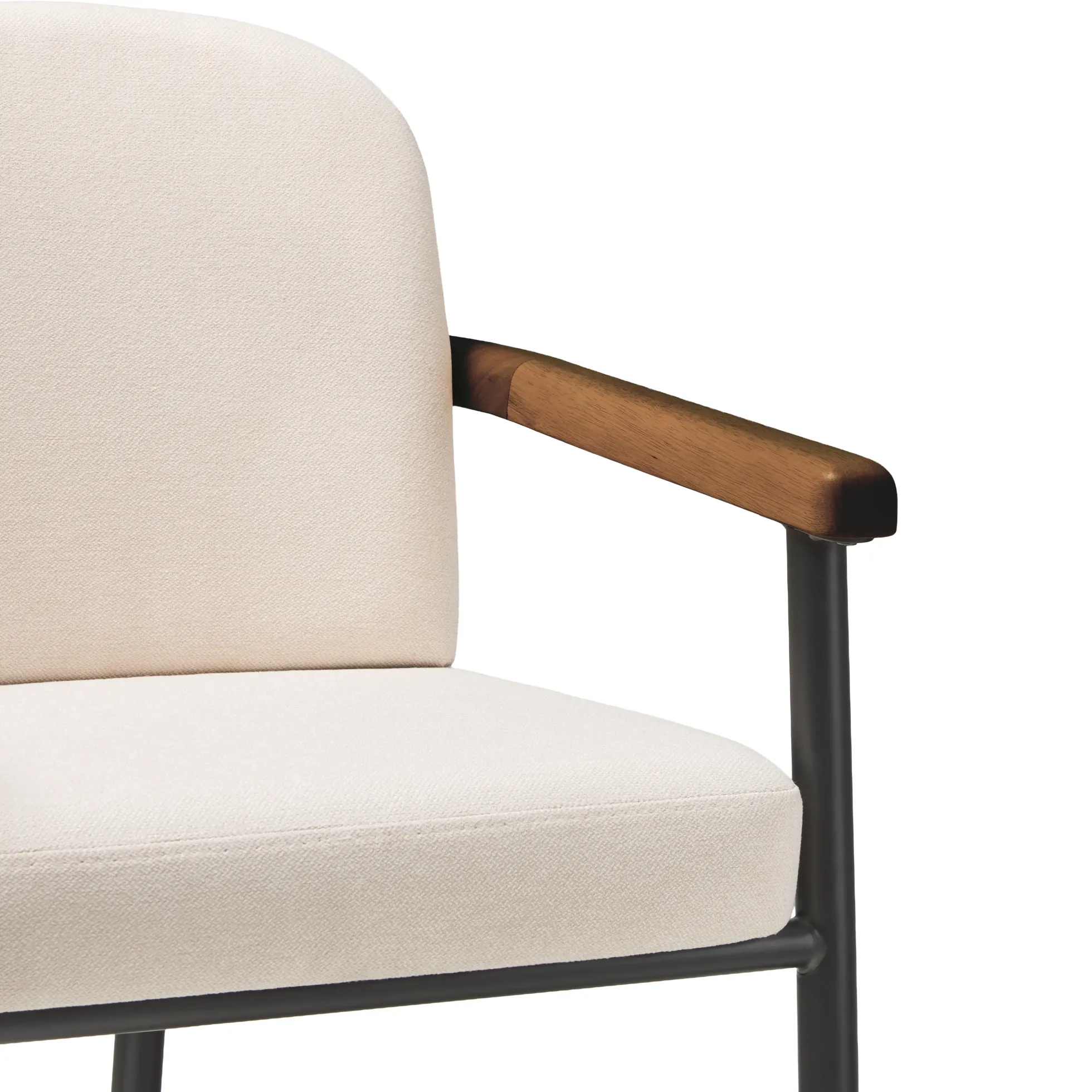 Samantha Modern Curved Wood and Metal Upholstered Dining Chair, Set of 2