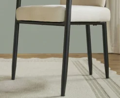Samantha Modern Curved Wood and Metal Upholstered Dining Chair, Set of 2