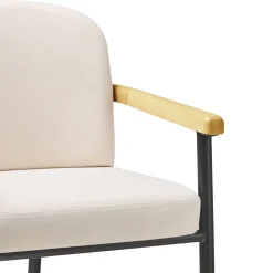 Samantha Modern Curved Wood and Metal Upholstered Dining Chair, Set of 2