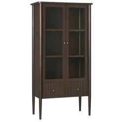 Samantha Modern Fluted Glass Cabinet Bookshelf