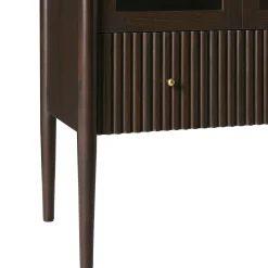 Samantha Modern Fluted Glass Cabinet Bookshelf