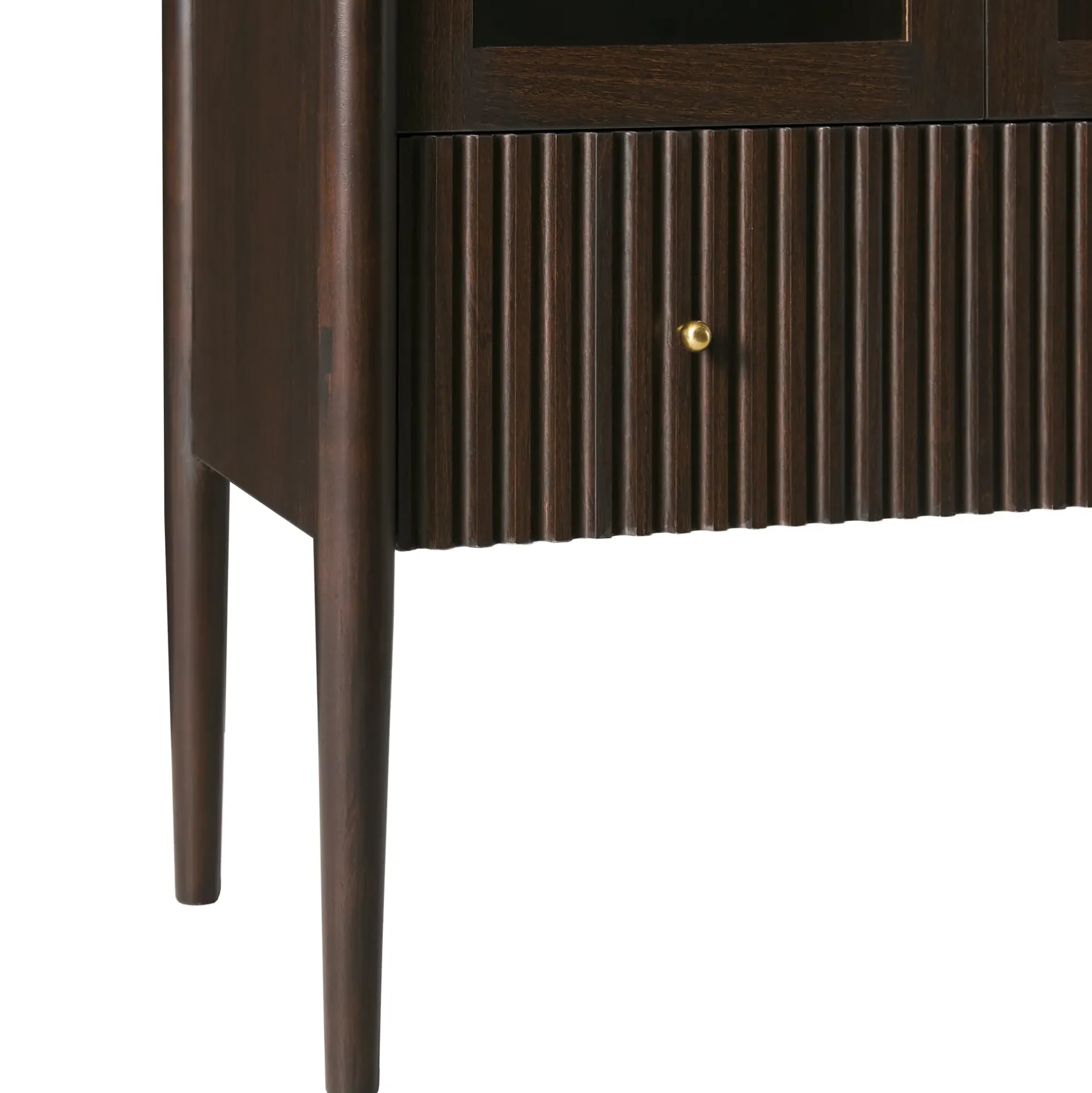 Samantha Modern Fluted Glass Cabinet Bookshelf