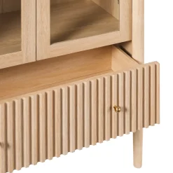 Samantha Modern Fluted Glass Cabinet Bookshelf