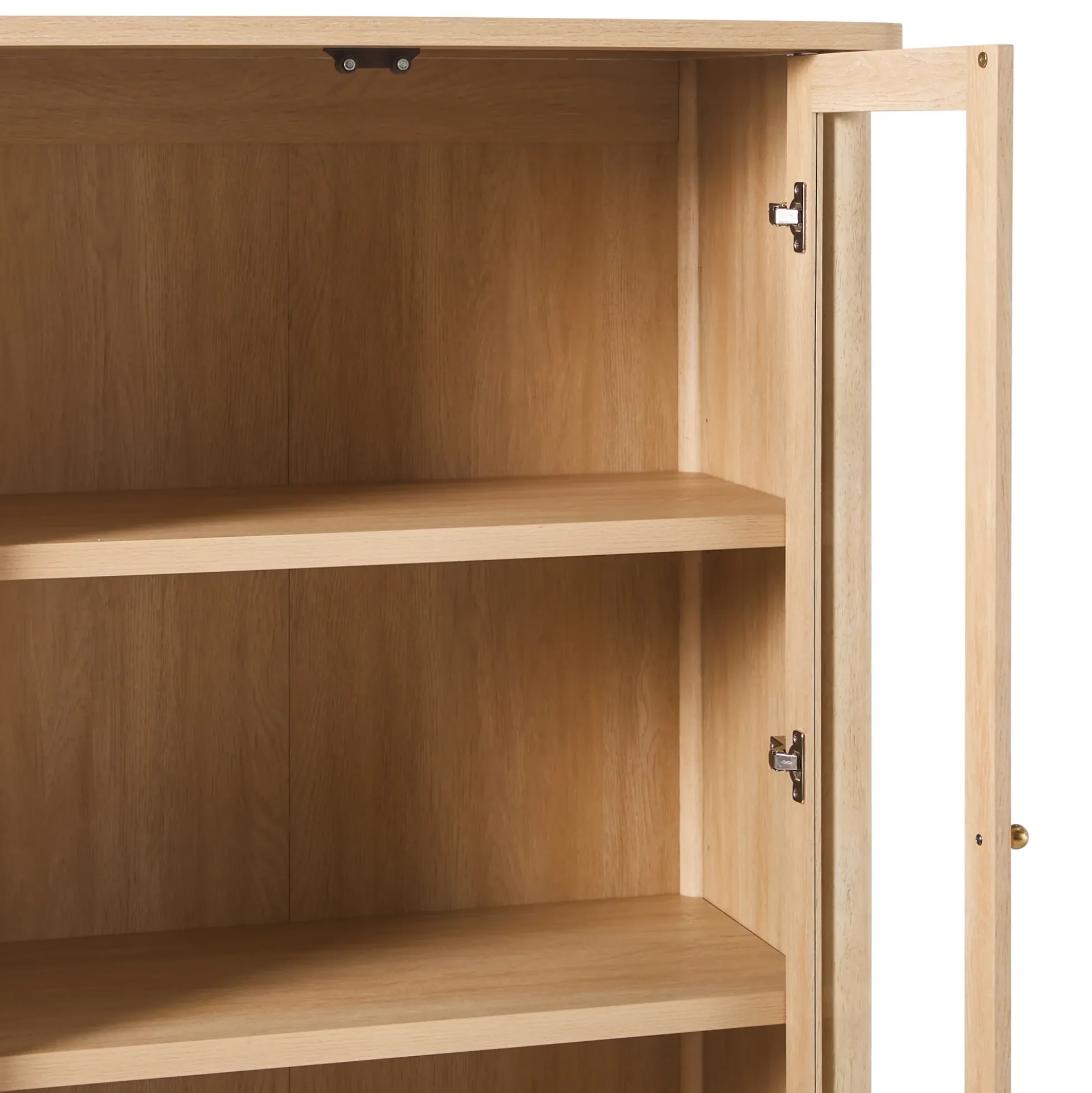 Samantha Modern Fluted Glass Cabinet Bookshelf