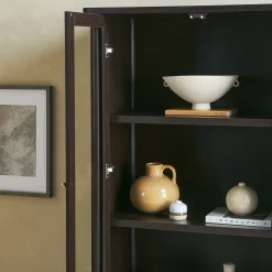 Samantha Modern Fluted Glass Cabinet Bookshelf