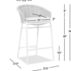 Santorini 28' Wicker Back Outdoor Bar Stool, Set of 2
