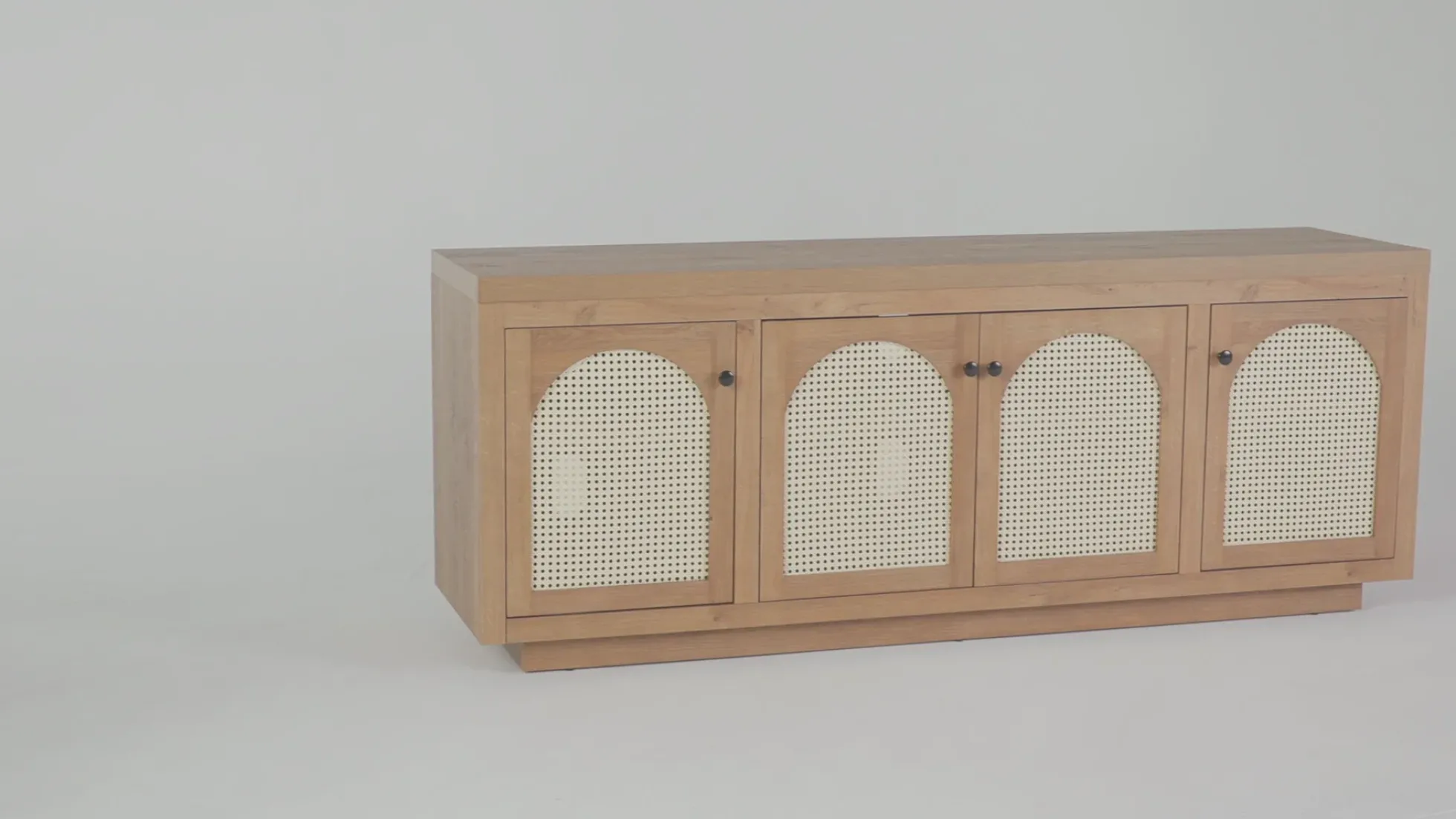 Sasha Contemporary TV Stand and Sideboard with Rattan Doors for up to 80" TV