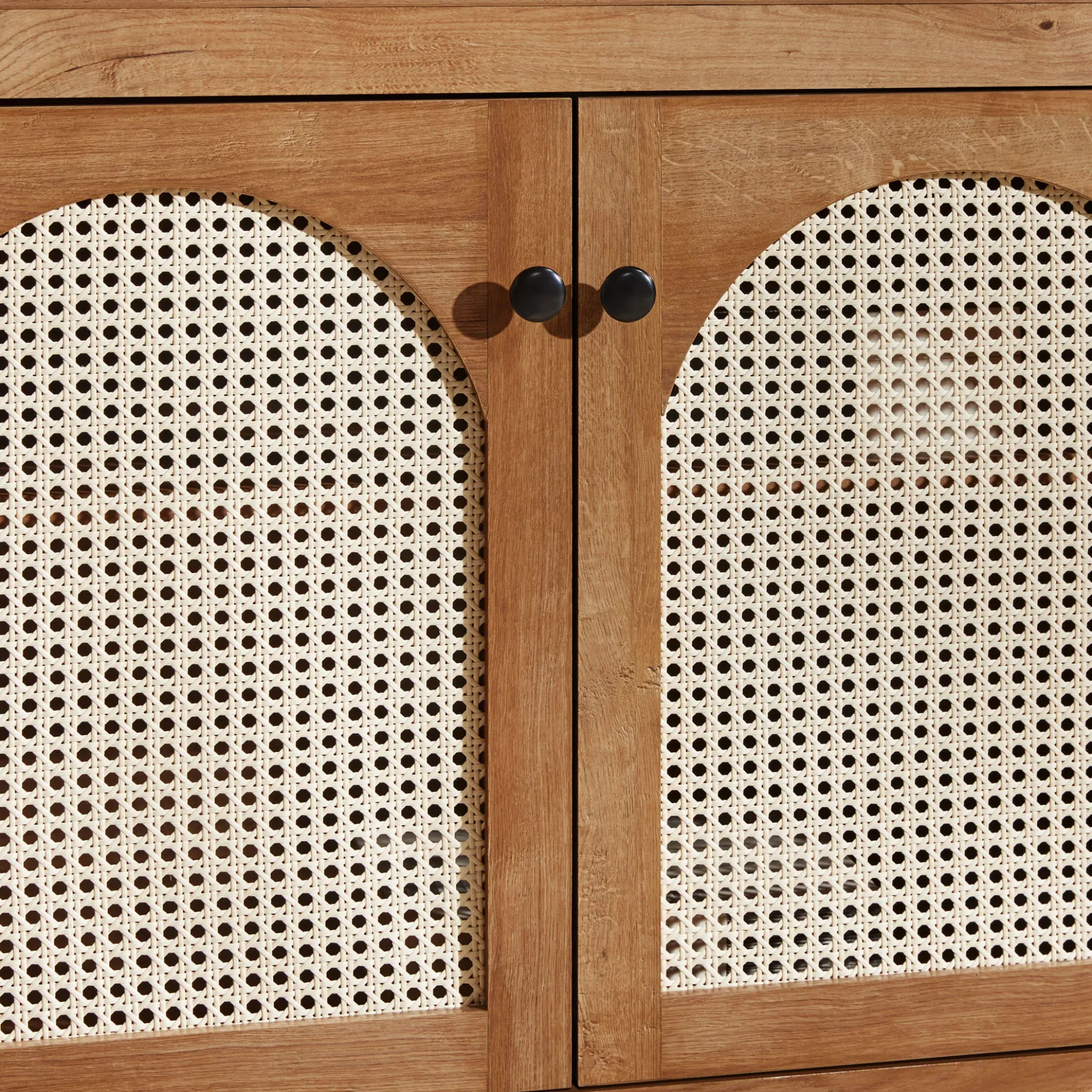 Sasha Contemporary TV Stand and Sideboard with Rattan Doors for up to 80" TV