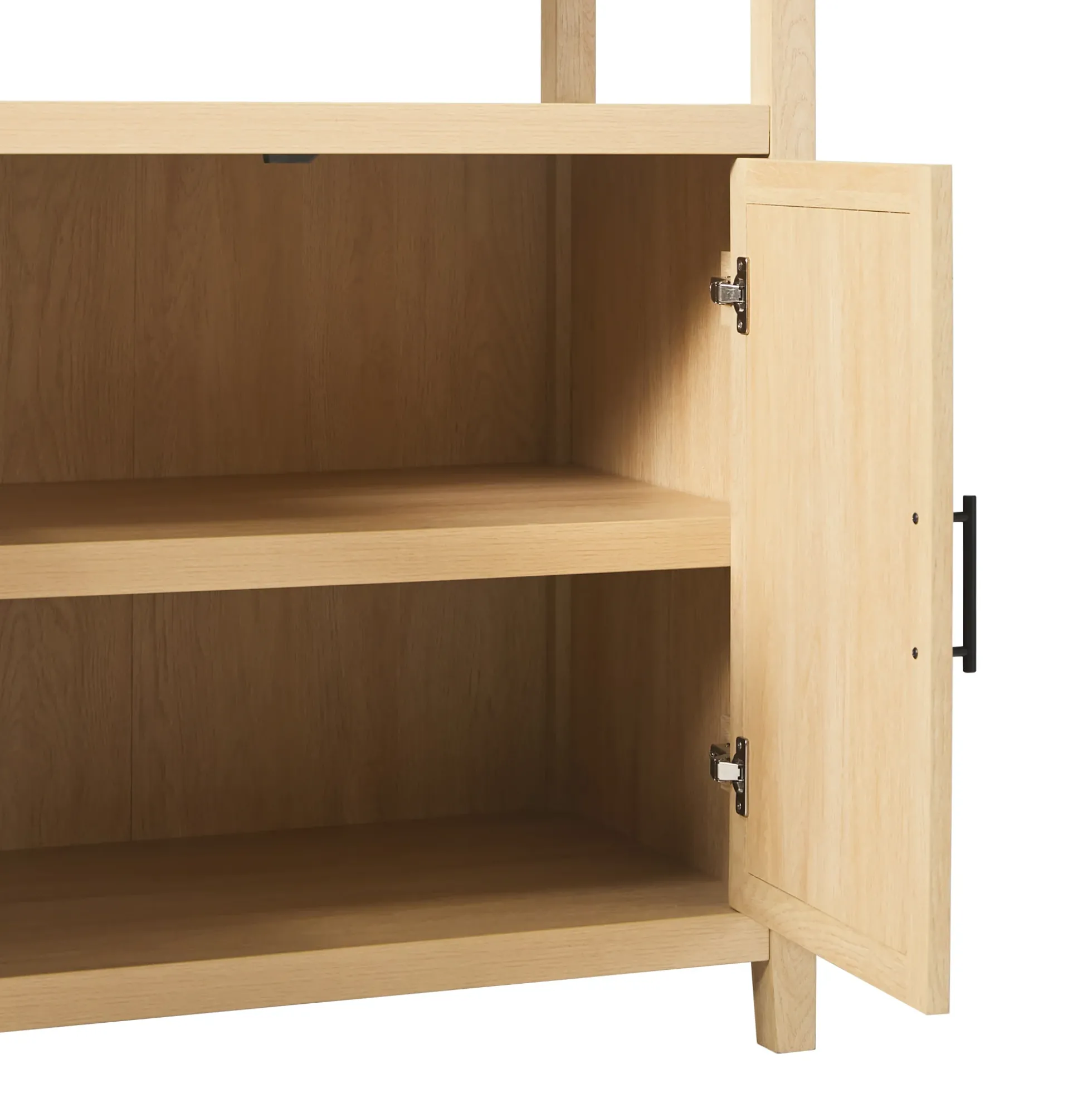 Sasha Modern Arched Bookshelf Cabinet with Reeded Doors