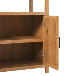 Sasha Modern Arched Bookshelf Cabinet with Reeded Doors