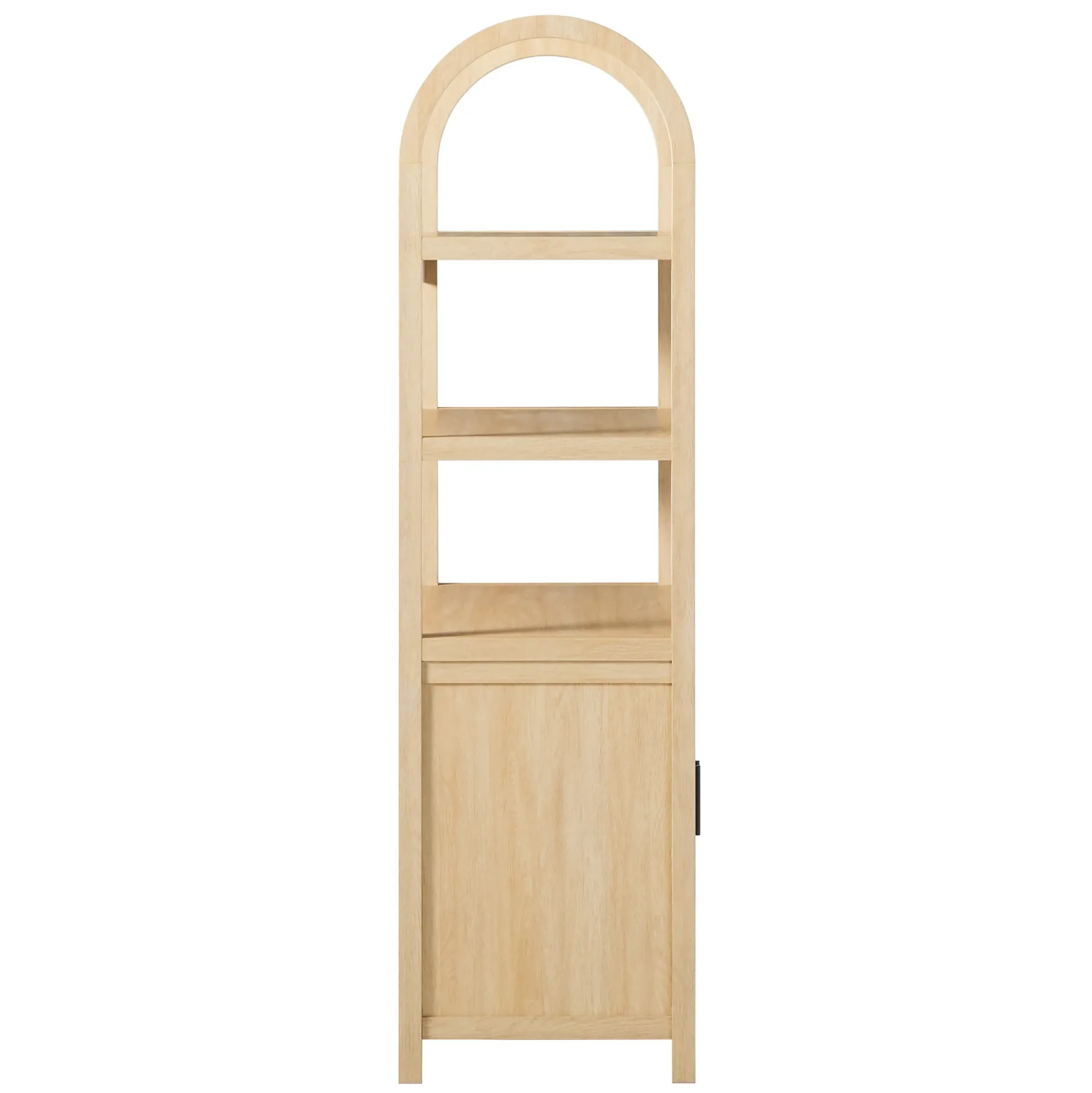 Sasha Modern Arched Bookshelf Cabinet with Reeded Doors
