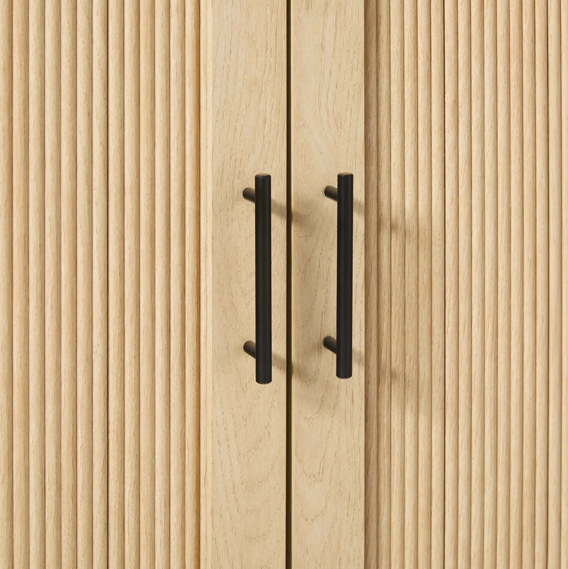 Sasha Modern Arched Bookshelf Cabinet with Reeded Doors