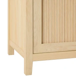 Sasha Modern Arched Bookshelf Cabinet with Reeded Doors