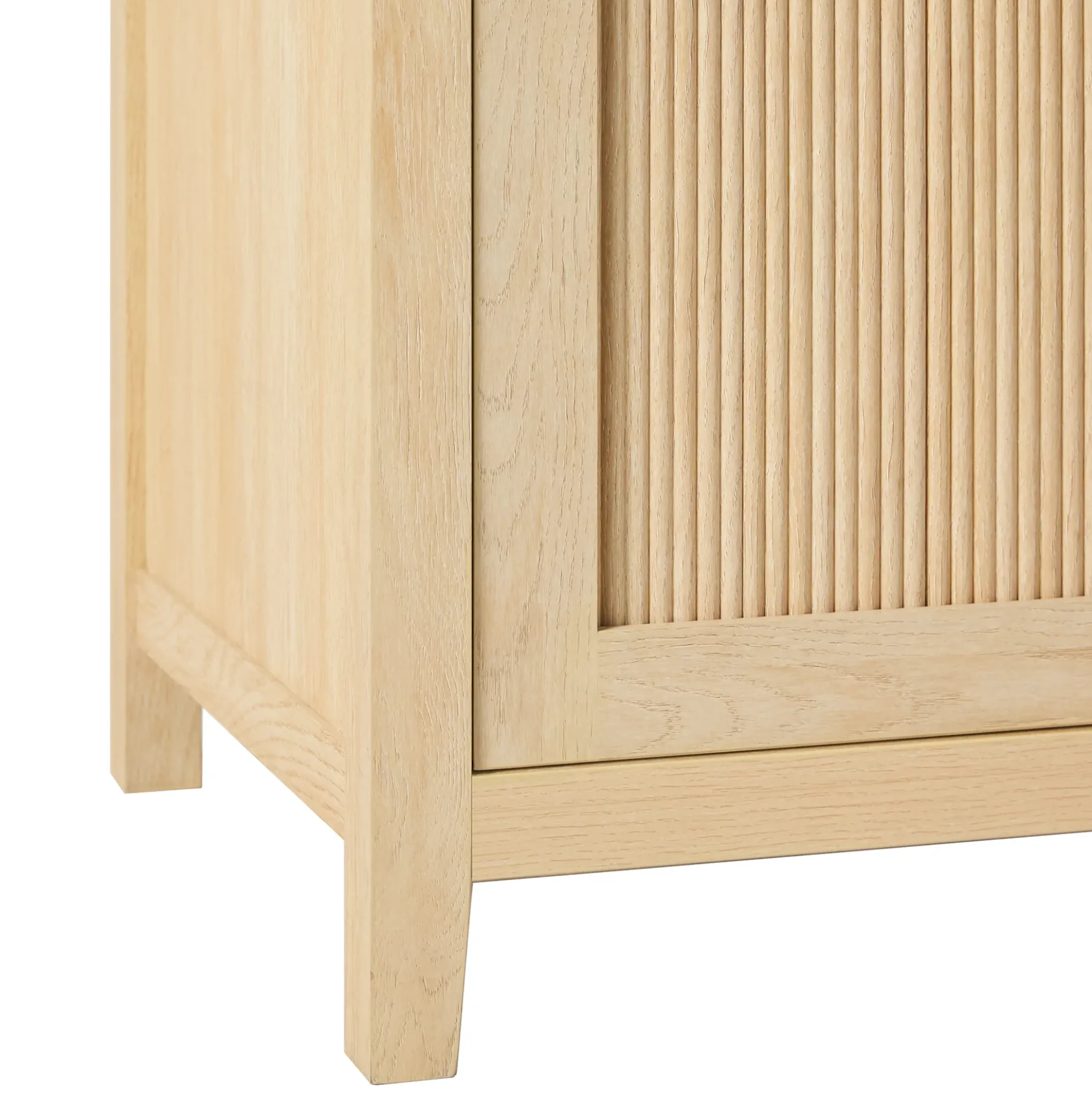 Sasha Modern Arched Bookshelf Cabinet with Reeded Doors