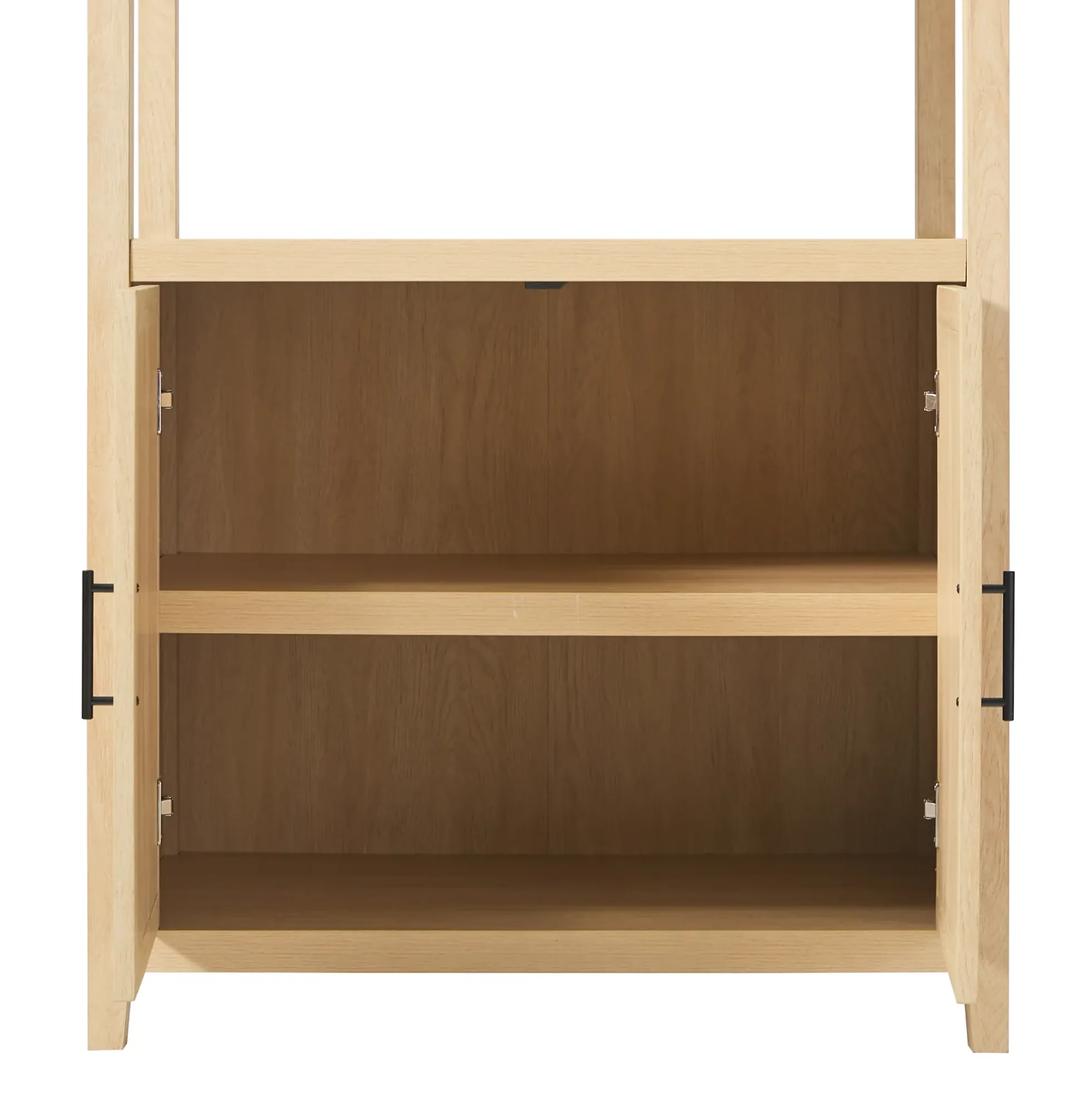 Sasha Modern Arched Bookshelf Cabinet with Reeded Doors