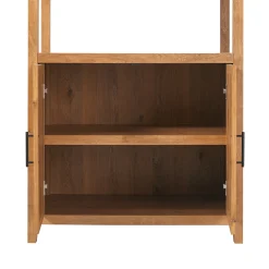 Sasha Modern Arched Bookshelf Cabinet with Reeded Doors