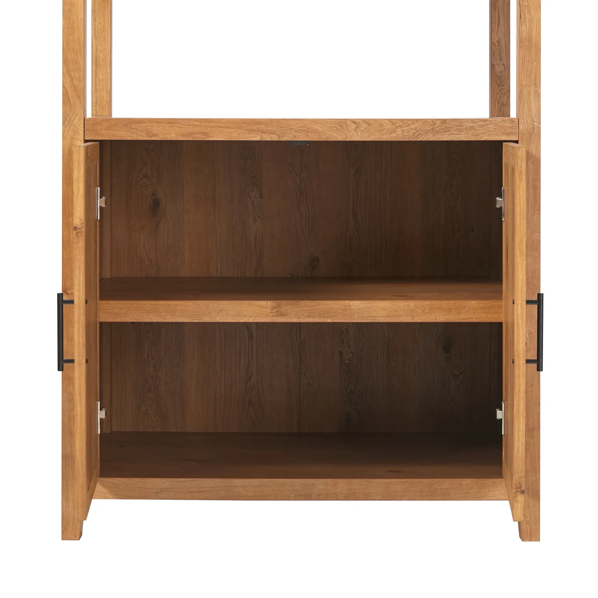 Sasha Modern Arched Bookshelf Cabinet with Reeded Doors