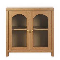 Sasha Modern Arched Glass Accent Cabinet