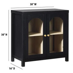 Sasha Modern Arched Glass Accent Cabinet