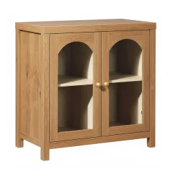 Sasha Modern Arched Glass Accent Cabinet