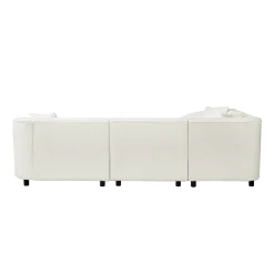 Sculptural Curved Contemporary Bouclé L-Shaped Sectional Sofa