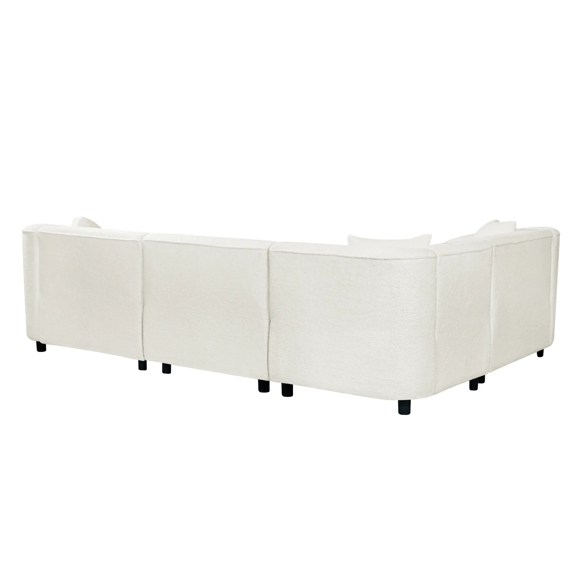 Sculptural Curved Contemporary Bouclé L-Shaped Sectional Sofa