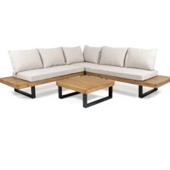 Sebastian Hand-Crafted Outdoor Patio 4-Piece Sofa Set with Water-Resistant Cushions