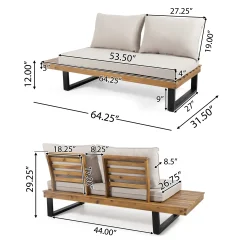 Sebastian Hand-Crafted Outdoor Patio 4-Piece Sofa Set with Water-Resistant Cushions