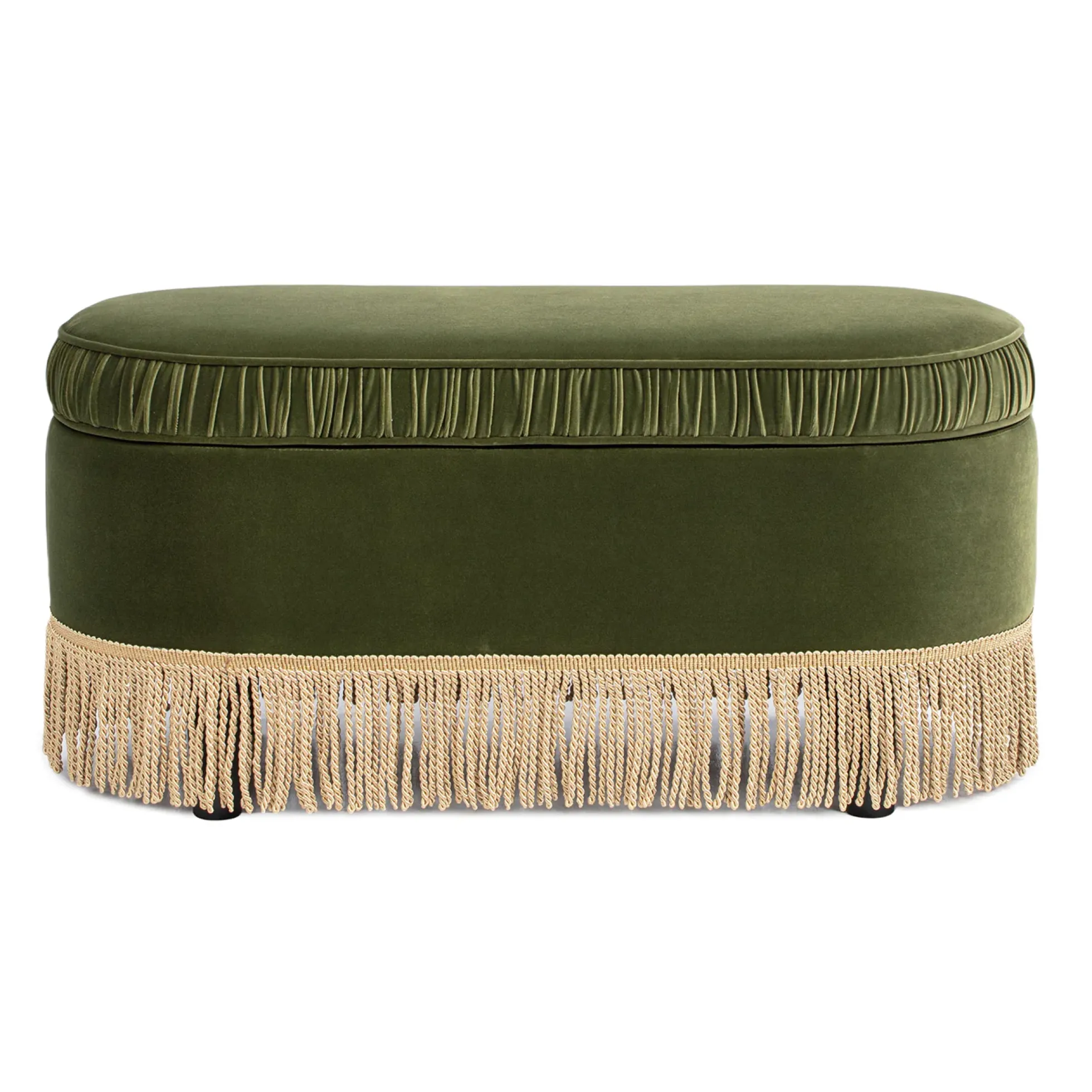 Serena 38' Oval Storage Bench Ottoman Performance Velvet