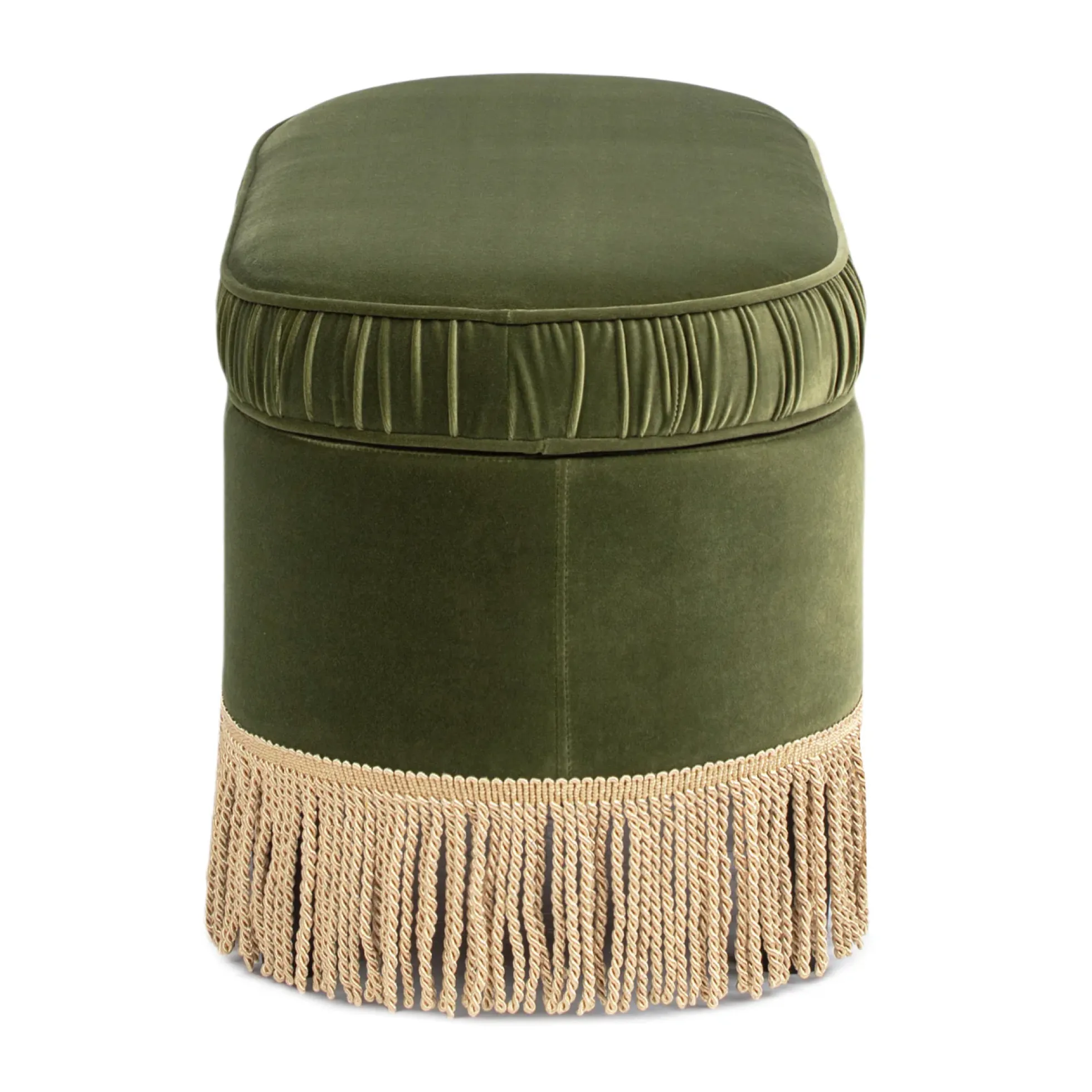 Serena 38' Oval Storage Bench Ottoman Performance Velvet