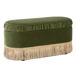 Serena 38' Oval Storage Bench Ottoman Performance Velvet