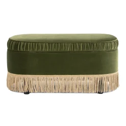 Serena 38' Oval Storage Bench Ottoman Performance Velvet