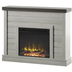 Shiplap Wall Mantel Electric Fireplace