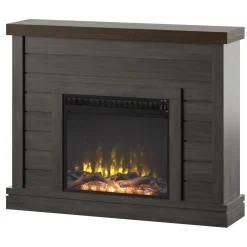 Shiplap Wall Mantel Electric Fireplace